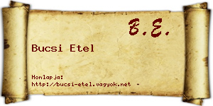 Bucsi Etel névjegykártya